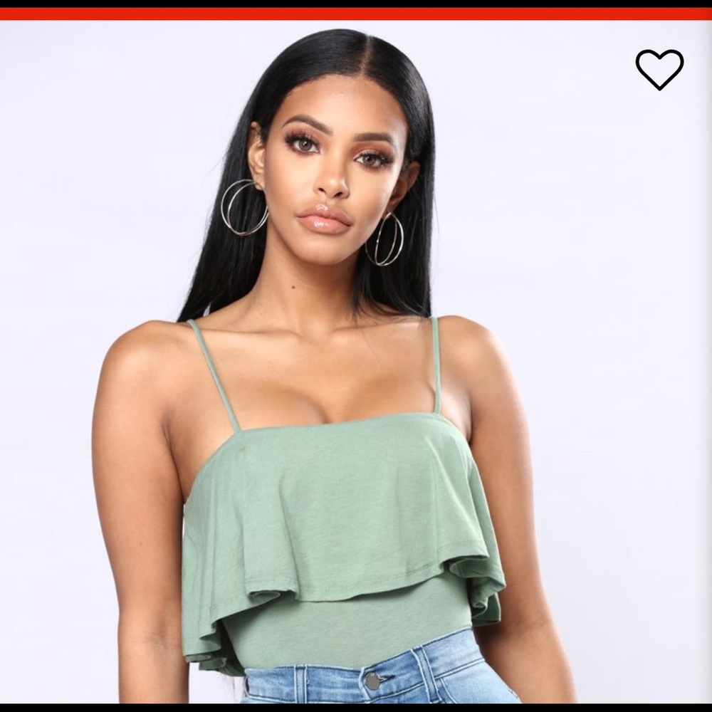 Ruffle spaghetti tank top